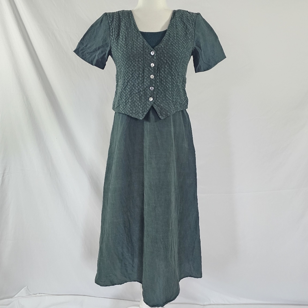 Vintage Rabbit Rabbit Rabbit Designs Button Front Dress